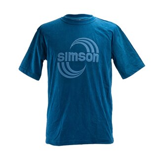 T-Shirt Acid-Washed petrol Motiv: Simson Cross XL