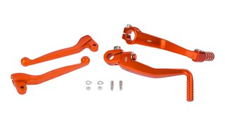 SET: Brems-/Kupplungshebel u. Kickstart-/Fuschalthebel orange