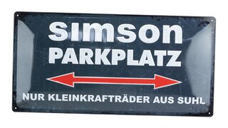 3D-Blechschild SIMSON-Parkplatz grau/wei