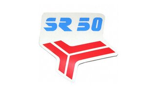 Schriftzug für Knieblech für Simson SR50 blau/rot