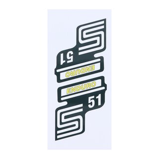 SET: Schriftzug fr Seitendeckel S51 Enduro gelb