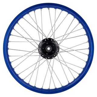 Speichenrad Alu blau 1,6x19 fr Scheibenbremse (Nabe schwarz)