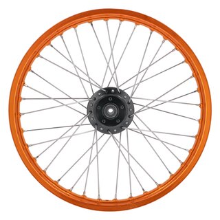Speichenrad Alu orange1,6x17 fr Scheibenbremse (Nabe schwarz)