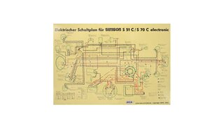 Schaltplan Farbposter (40x57cm) 6V Elektronic fr Simson S51C, S70C