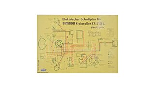 Schaltplan Farbposter (69x49cm) 6V Elektronic fr Simson KR51/2L