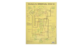 Schaltplan Farbposter (40x57cm) 12V Unterbrecher fr Simson SR50/1 B