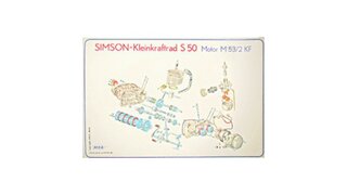 Explosionsdarstellung (72x50cm) fr Simson S50 Motor M53/2KF