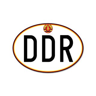 Sticker Schriftzug DDR mit Wappen Gre 100x70mm