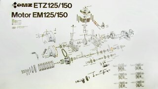 Explosionsdarstellung Motor für MZ ETZ125/150